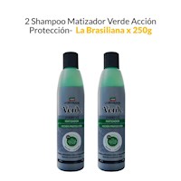 2 Shampoo Matizador Verde Acción Protección - La Brasiliana x 250g